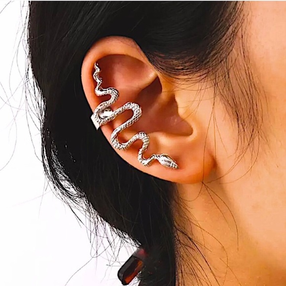 ⚜️[𝟯/$𝟭𝟴]⚜️Snake Silver Climber Earring NEW - Picture 5 of 8